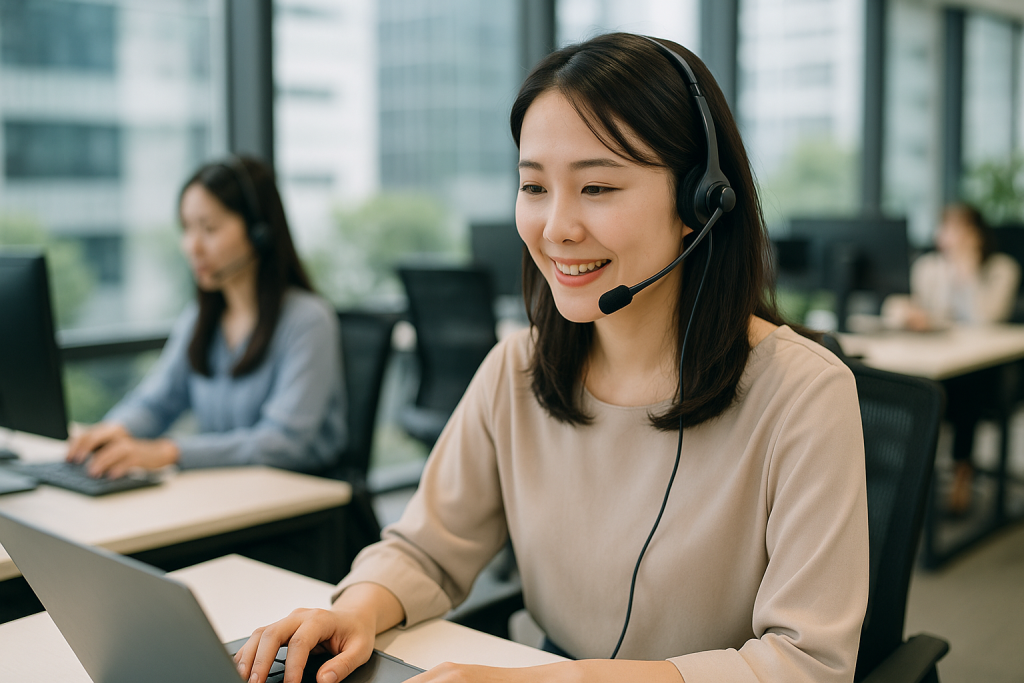 インサイドセールス代行会社で対応する女性